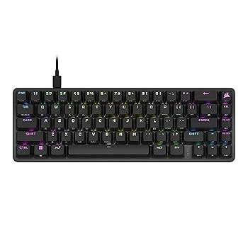 Corsair K65 PRO Mini RGB 65% Optical-Mechanical Gaming Keyboard – Black | QWERTY NA, Wired, OPX Switches, PBT Double-Shot Keycaps, iCUE Compatible