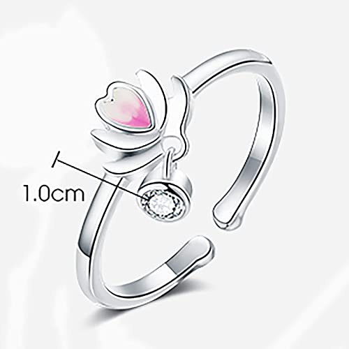 Bague de mariage magnolia argent S925 zircon ajustable