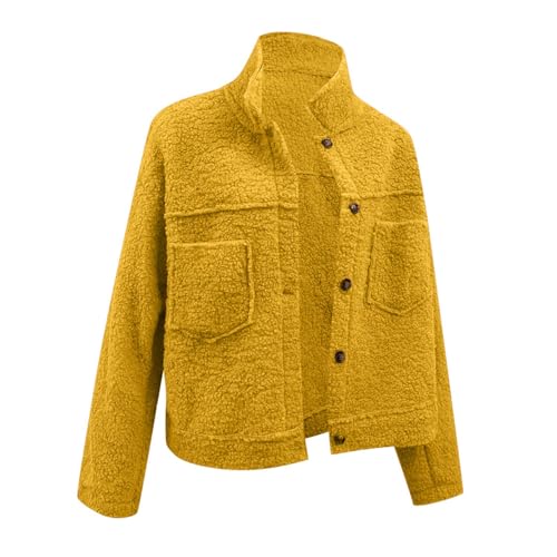 Abrigo de peluche con cuello de solapa abrigo cálido moda mujer 3