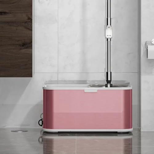 Image of Steel Bucket Mop (Purple) - 360 Spin Mop with Steel Bucket | Stainless Steel Mop Bucket for Floor Cleaning | Heavy Duty Self-Wringing Mop with Bucket | Easy Spin Mop and Bucket Set
