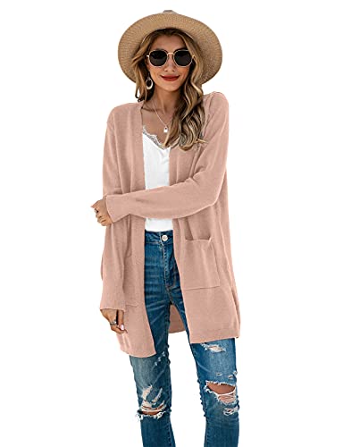 Image of TASAMO Cardigan Sweaters for Women Long Sleeve Open Front Casual Knit Fall Coat Oversized Soft Outwear with Pockets