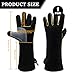 Fire Resistant Gloves, Fireproof Gloves Heat & Fire Resistant Leather Welding Non Slip Mitts for Fireplace, Stove, Oven, Grill, Pot Holder, Animal Handling, Animal Handling