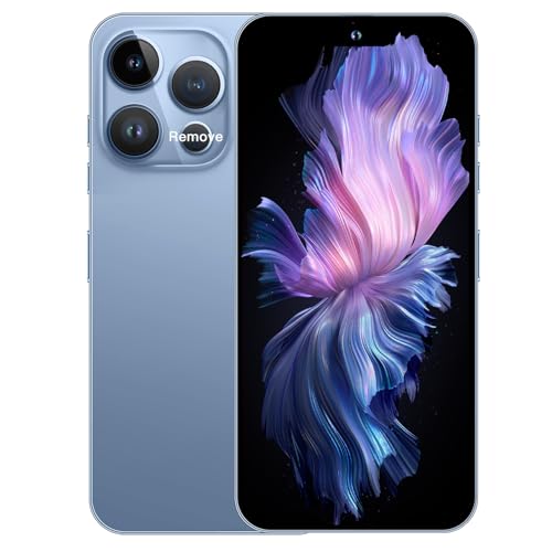 A SLICE RED 14PROMA X Unlocked Cell Phone,Long Battery Life 6.82' HD Screen Unlocked Phones,Android14 16+512GB Smartphone with 128G Memory Card,Dual SIM/Fingerprint Lock/Face ID/GPS (Blue)