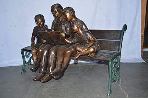 Estatua de Bronce Madre e Hijos para Jardín 53x33x39 pulg miniatura 5