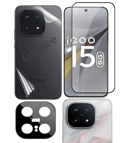 Image of Tempered Glass Screen Protector Compatible for vivo iQOO 15 | Front And Back Screen Guard With camera lens protector (Combo)
