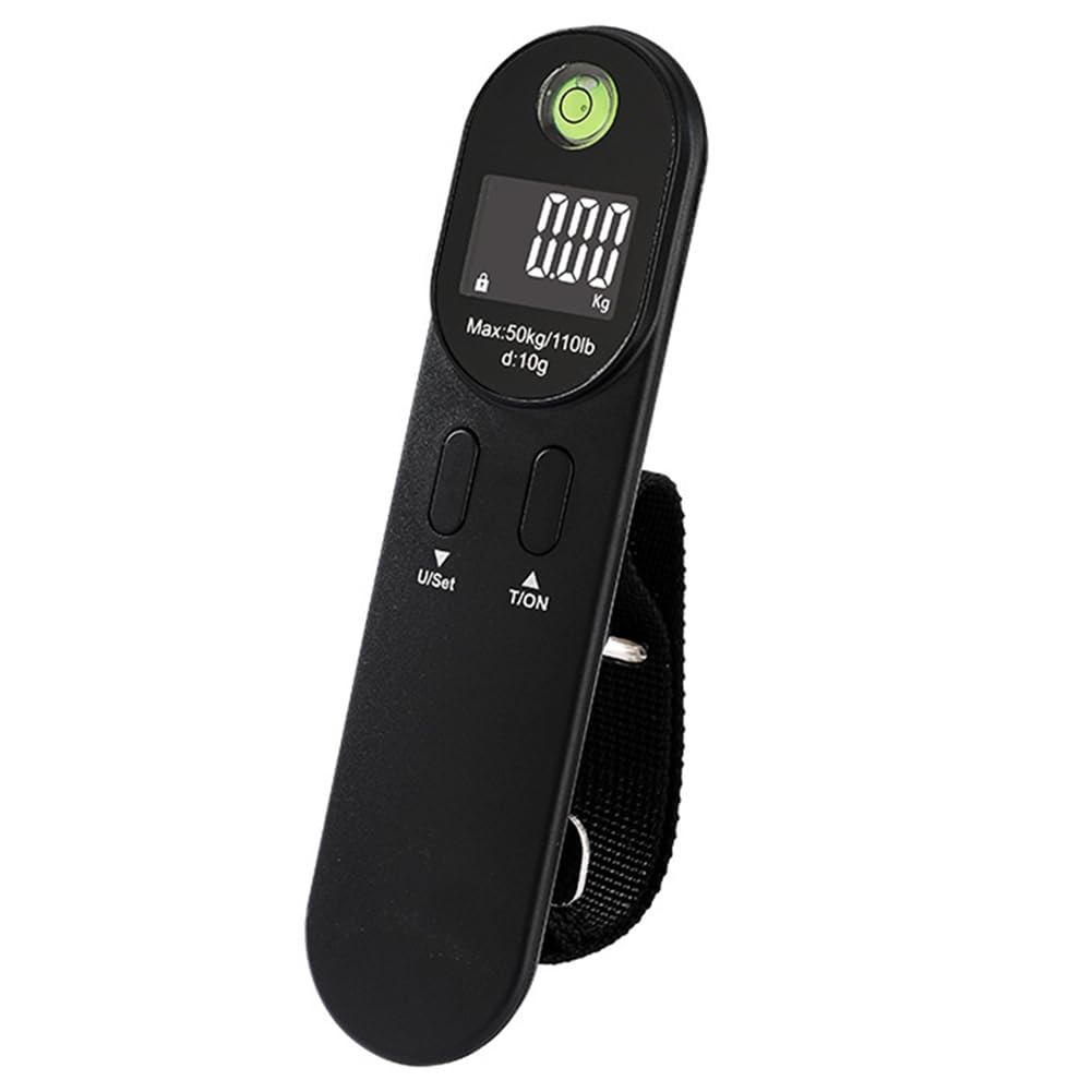 Aundhegrtt White Portable Electronic Luggage Scale 50Kg With Hook Strap Accurate Measurement Weighing Device