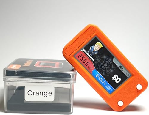 ACAUTO NerdMiner V2 PRO 250 KH/S T Display S3 Mineur de crypto à faible consommation d'énergie refroidi par ventilateur - Mineur de loterie Lucky Solo BTC (Orange)