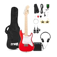 The compact 1/4 size MAX SoloArt junior electric guitar fits perfectly in young hands, with a lightweight, slim profile designed for smaller players to build confidence and comfort from their first practice session. An advanced wireless guitar system...