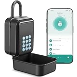 Thlevel Smart Key Lock Box Electronic Bluetooth Lock Box with Tuya APP Control & PIN Code Types,Share eKey Lock Box for Airbnb Realtor House Office with Removable Shackle(Black)
