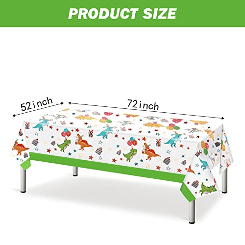 2 Pack Dinosaur Graduation Tablecloths, Dinosaur Table Cover for Birthday, Dino Themed Party Decorations Supplies Kindergarten Preschool Grad, Party Table Cloths for Kids Boy, 52" X 87"