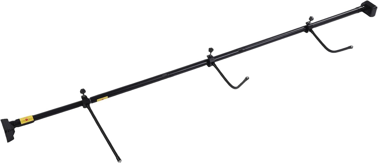 Adjustable Garland Hanger, 31.5 to 67 Inch Extendable Steel Wreath Hook for Front Door, No Tools Installation Holiday Party Decoration with Non-Slip Padding