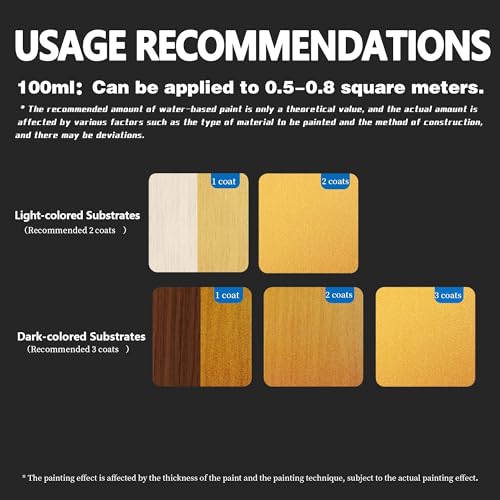 VGSEBA Acrylic Paint Metallic Gold, 8.45oz/250ml Large Gold Leaf Paint, Certified Safe, Non Toxic, Non Fading, Rich Pigments for Painters, Ideal for Canvas Wood Clay Fabric Craft Supplies by VGSEBA - Image 5