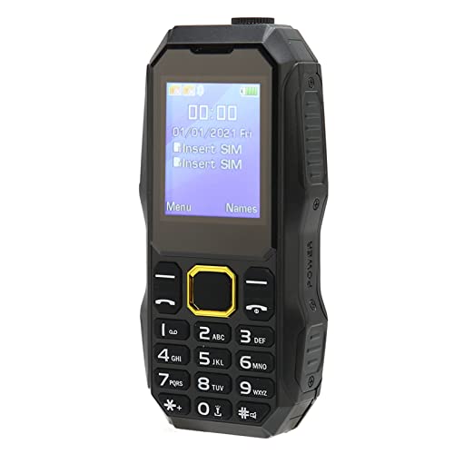 WINH Mobile Phone for Elderly, 1.8 Inch Screen 5800mAh High Brightness Battery Dual Card Dual Standby Big Button Mobile Phone with USB Cable for Use (Black)