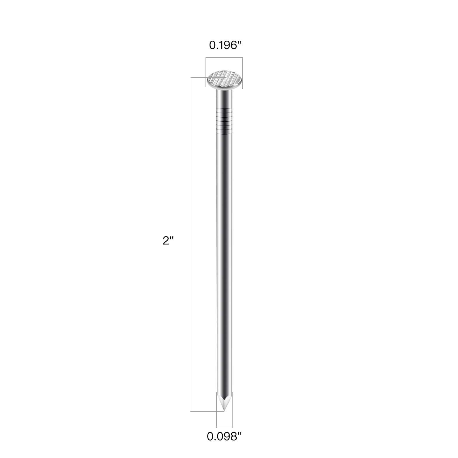 5,1 cm Hardware-Nägel, (150 Stück) 0,5 kg Edelstahl-Nägel, Nägel zum Aufhängen von Bildern, kleinen Nägeln, Wandnägeln, Holznägeln