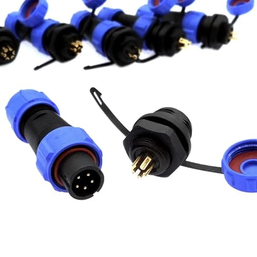 Conector SP13 impermeable IP68 con clavija de 2 pines para evitar cortocircuitos por humedad