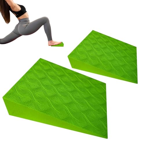 Cuñas de espuma de yoga – 2 piezas de 15 x 12 x 5 cm de espuma EVA de apoyo ligero | Bloques de cuña de entrenamiento para pilates, sentadillas, flexiones, entrenamiento de fuerza, fitness