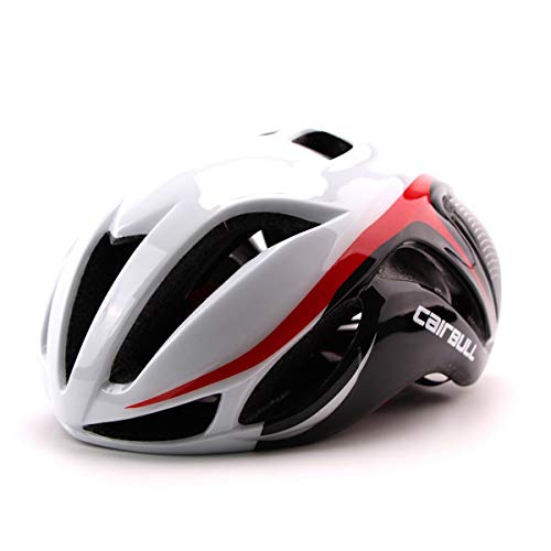 Cairbull 56-62 cm Aérodynamique Casque Velo VTT Montagne Route Vélo Casque Ultralight Casque Adulte Unisexe Casque (Rouge Noir Blanc, Adulte(56-62cm))