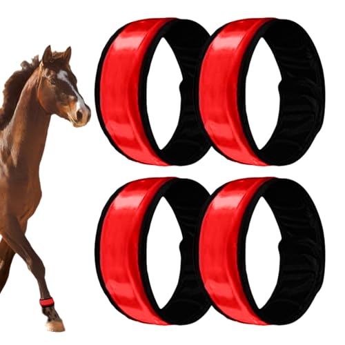 Generisch LED beinbänder | 4 Stück Sicherheitsgamaschen für,Leuchtstreifen Mit 4 Helligkeitsstufen | Für Reitausflüge Paraden Stallhaltung Und Nachtaktivitäten