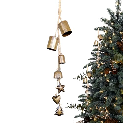 Jlobnyiun Campanacci Decorativi | Campane In Ferro Anticato,Decorazione Da Parete Con Corda Per Feste Soggiorno Camera Balcone - Idee Per Eventi Natalizi E Riunioni Festive