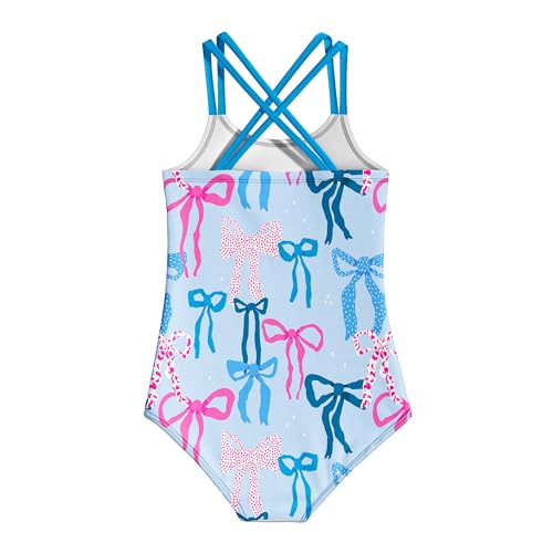 Image of LQSZ Girls One Piece Swimsuits Quick Dry Beach Bathing Suit Cross Shoulder Strap Swimwear