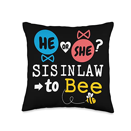 He or She Sis in Law To Bee Gender Reveal Family Baby Shower Throw Pillow