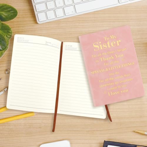 Image of Gifts for Sister - Sister Birthday Gifts,Christmas Gift for Sisters Mothers Day Funny Unique Cool Valentines Day Gift Ideas from Big Sisters Adult Brothers,Leather Journal Notebooks