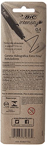 Caneta Hidrografica BIC Intensity Preta, Ponta Ultra fina de 0.4mm, 930763, 1 Unidade, Precisão no T