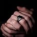 Silver Plated Steel Men's Ring with Black Onyx – Square Cushion Stone Signet Ring | High-Detail Engraved Sides, Durable Stainless Steel Men’s Fashion Jewelry (7)