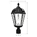 Gama Sonic Outdoor Solar Post Light, Black Aluminum, Royal Bulb, Rain Water Glass, Single Lamp with 3-inch Fitter for Lamp Posts Warm White LED, 98B012 (Upgraded Panel and Battery)