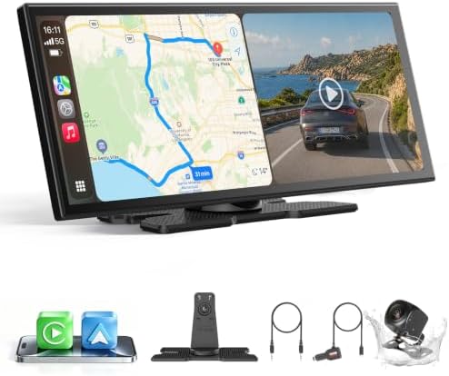 OTTOCAST ScreenFlow 11,4 Zoll kabelloses CarPlay & Android Auto Display | Auto Monitor mit Split-Screen, 1080P Rückfahrkamera, Dual-WLAN & Bluetooth, Netflix/YouTube, Universal für