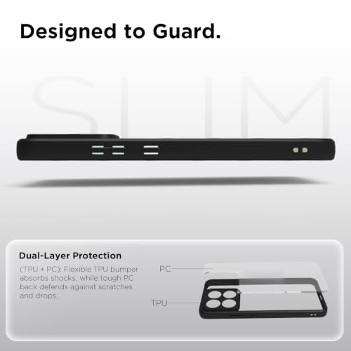 Image of RIGGEAR Shockproof Sleek Hybrid Armor Back Cover Case for Motorola Moto Edge 70 Max 5G (Clear PC + Black TPU Bumper)