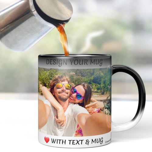 Image of GiftsOnn Personalized Gift Custom Photo Quote Name Wish Ceramic Magic Mug Gifts for Wedding Gifts for Rakhi Gifts for Rakshabandhan Friends Gifts Parents Gifts -325 Ml
