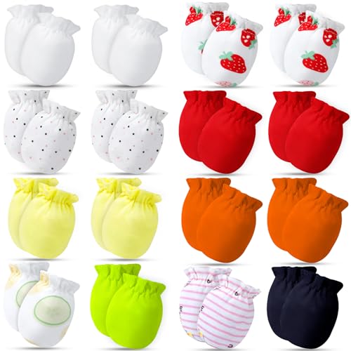 Image of ONESING 32 Pairs Baby Mittens Baby Gloves No Scratch 0-6 Months Baby Essentials Mittens for Newborn Baby Boys Girls