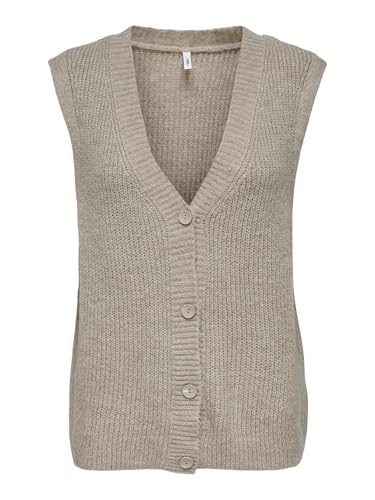 Gilet sans manche col en V ONLY pour femme tricoté à boutons Onljane