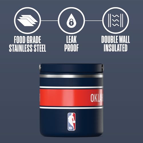Image of Hydrapeak x NBA Officially Licensed OKC Thunder 25oz Stainless Steel Vacuum Insulated Food Jar with Handle, Wide Mouth Leak-Proof Soup Jar for Adults, 10 Hours Hot & 16 Hrs Cold