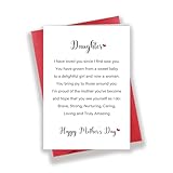 Longkado Lovely Mothers Day Card for Daughter Her, Proud of Becoming a Mother Card for My Sweet Baby Girl, New Mom Blessing Card