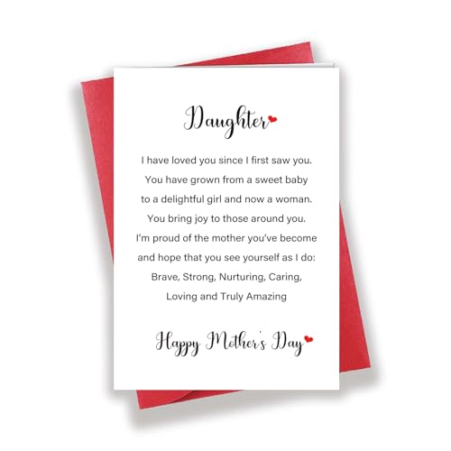 Longkado Lovely Mothers Day Card for Daughter Her, Proud of Becoming a Mother Card for My Sweet Baby Girl, New Mom Blessing Card