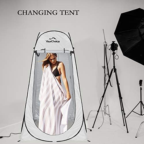 Image of Your Choice Pop Up Shower Tent 47.2 inch Wx74.8 /82.7 inch H Privacy Changing Tent | Waterproof Silver Coating Portable Shelter with Carry Bag for Camping, Beach, RV, Hiking, Fishing