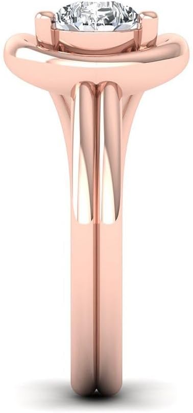 IGI Certified 1 Carat Pear Cut Lab Grown Diamond (E, VS1) 14K Gold Split Shank Solitaire Wedding Engagement Ring for Women