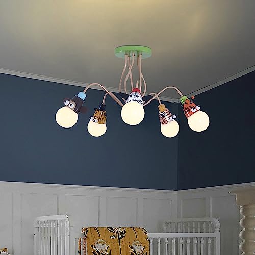 Plafonnier créatif chambre d'enfant en forme d'animaux colorés avec douille E27 - 3