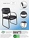 BOSS Office Products Leather Sled Base Side Guest Chair, Black
