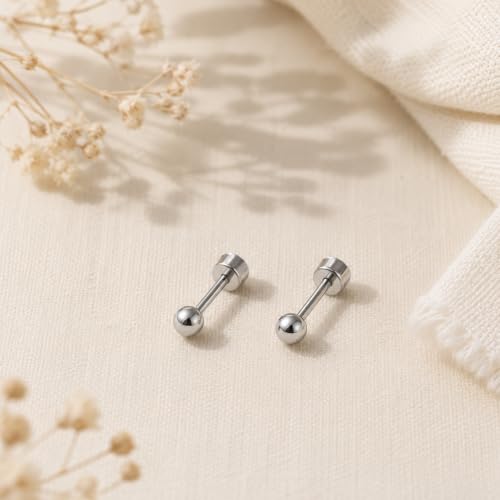 Image of 925 Sterling Silver 18K Gold 1 Micron Plating Dot Stud Earrings for Women & Girls | Lightweight & Tarnish Resistant