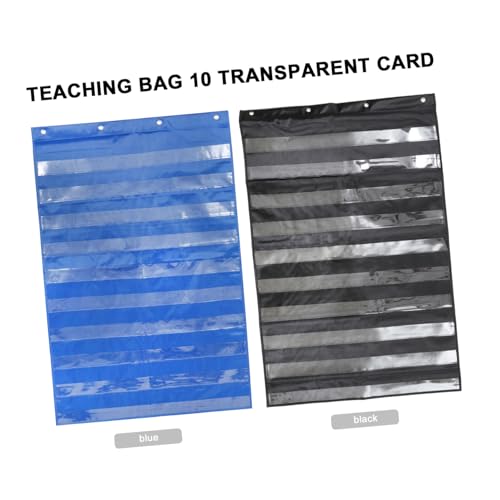 Poche murale suspendue FONDOTIN à 10 poches transparentes en polyester noir pour classe - 5