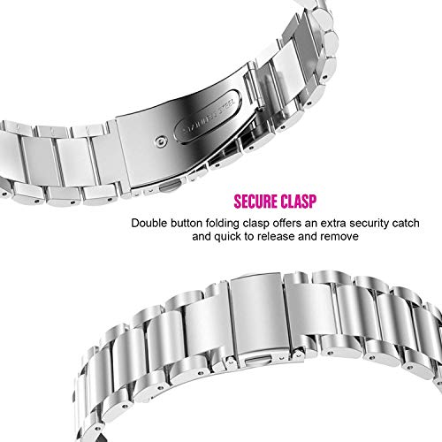 Vicrior Bands Compatible With 19Mm Id205L Veryfitpro Smartwatch Stainless Steel + Mesh Strap Bracelet Replacement Band For Id205L, Id205G Id205 Id205U Id205S, Silver #TOP6