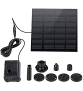 Solar Fountain,Square Solar Water Fountain with 6 Nozzle,1.2W Bird Bath Solar Water Pump with Ext...