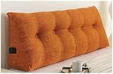 Matériau : la coque du coussin de tête de lit est fabriquée en coton et lin, absorbant l'humidité, respirant ; l'insert des oreillers de tête de lit est rempli de coton perlé à haute élasticité, confortable, durable, haute résilience.