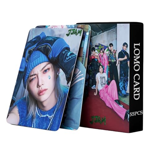 Stray Kids album JJAM Photocards Album 55PCS Stray Kids album JJAM Photo Cards Stray Kids album JJAM lomo card Gift Lomo Cards Merch for Stray Kids Boys and Girls