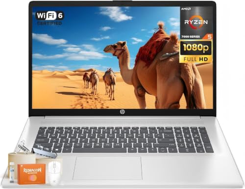 HP 17 Inch Laptop Computer, 17.3" FHD IPS Display, 16 GB RAM, 1 TB SSD, AMD Ryzen 5 7430U (Up to 4.3GHz), Wi-Fi 6, Bluetooth 5.3, Copilot AI, Business & Students, Windows 11 Pro, W/Accessories - image 1