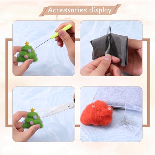 Image of Aeaocvo 142 PCS Needle Felting Kit for Beginner, Wool Felting Needles Tools with Pad, 4 Sizes 114 PCS Needles, Needle Tools Bag DIY Crafts