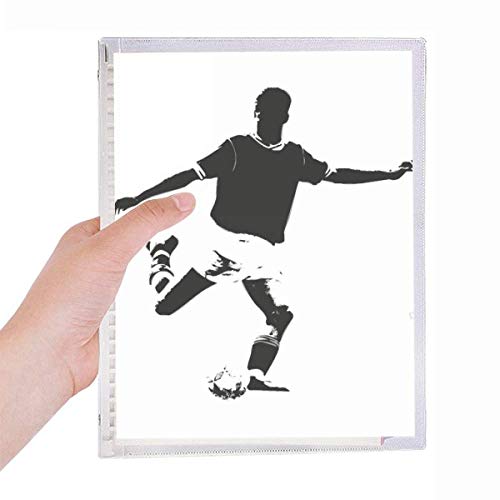 Carnet de football de haute qualité rechargeable à spirale noire